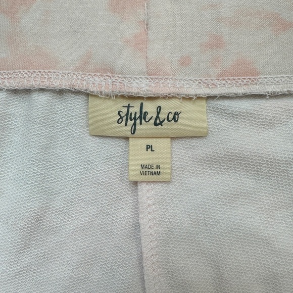 NWT style & co. Petite coral tie dye woman’s jogger terry sweatpants size LP - Picture 7 of 7